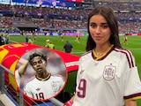 Inés García en el partido entre España y Portugal.