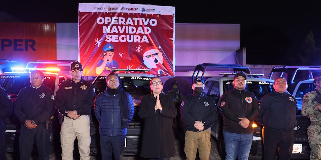 Azucena Cisneros Coss encabeza el inicio del despliegue policial en Ciudad Cuauhtémoc.