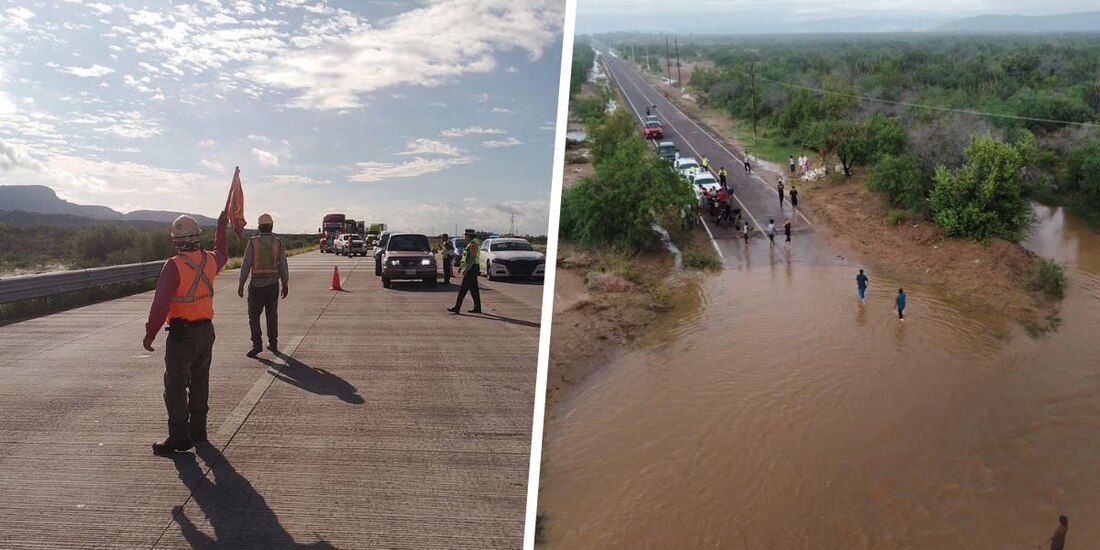 Este es el estado de la circulación sobre la autopista Guaymas - Obregón.