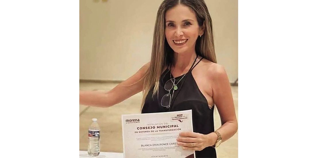 BLANCA DIVA Ponce, al recibir su cargo en Morena el fin de semana pasado.