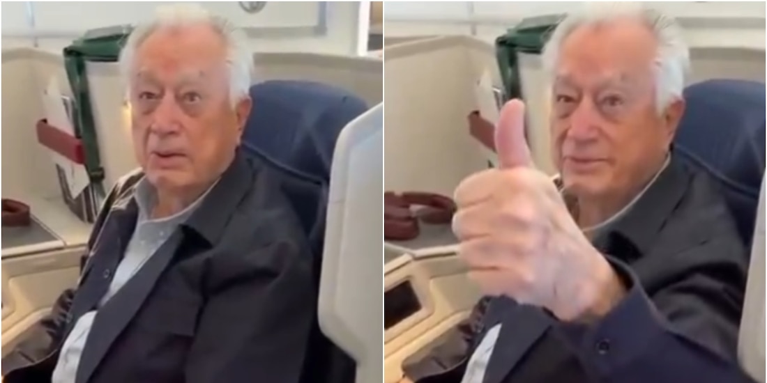 Increpan a Manuel Bartlett en vuelo rumbo a España.