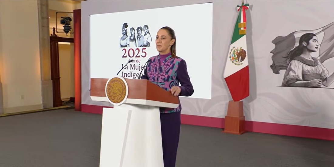 La Presidenta Claudia Sheinbaum, este miércoles en Palacio Nacional.