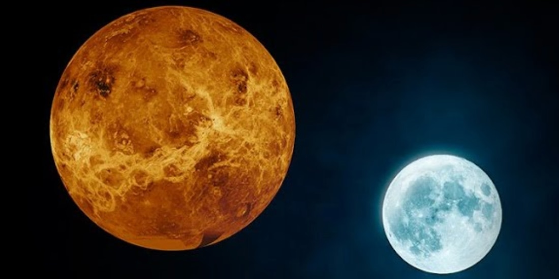 "Beso" ente la Luna y Marte