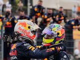 Max Verstappen y Checo Pérez celebran el 1-3 que lograron el pasado 20 de junio en el Gran Premio de Francia de F1.