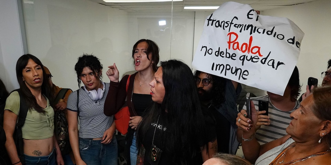 Protesta de la comunidad trans por el transfeminicidio de Paola Buenrostro, el 1 de septiembre de 2026.