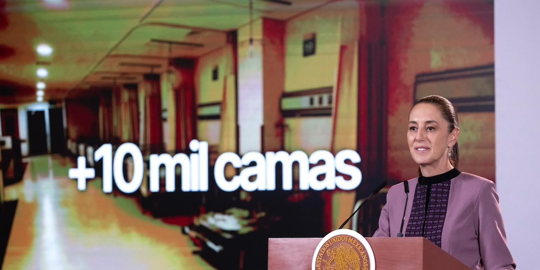Claudia Sheinbaum este martes en Palacio Nacional.
