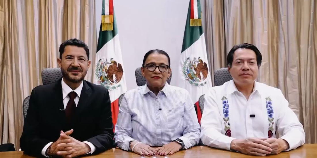 Martí Batres, Rosa Icela Rodríguez y Mario Delgado