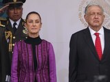 Claudia Sheinbaum junto al Presidente López Obrador en el Desfile Militar.