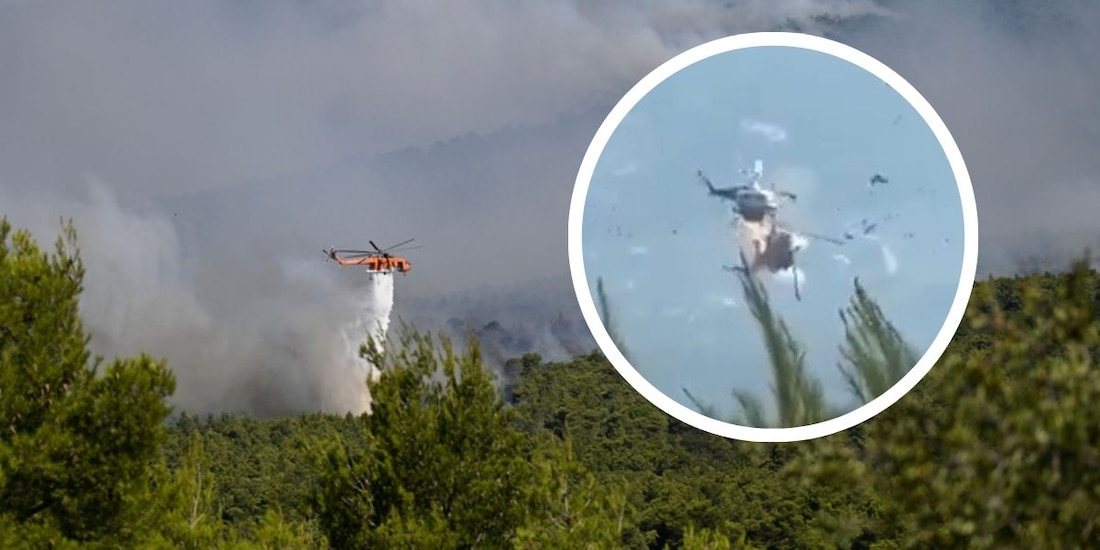 Dos helicópteros chocaron durante las labores de combate al incendio; el accidente dejó dos muertos y dos heridos.