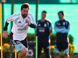 Lionel Messi en el entrenamiento previo a su partido de despedida con Argentina.