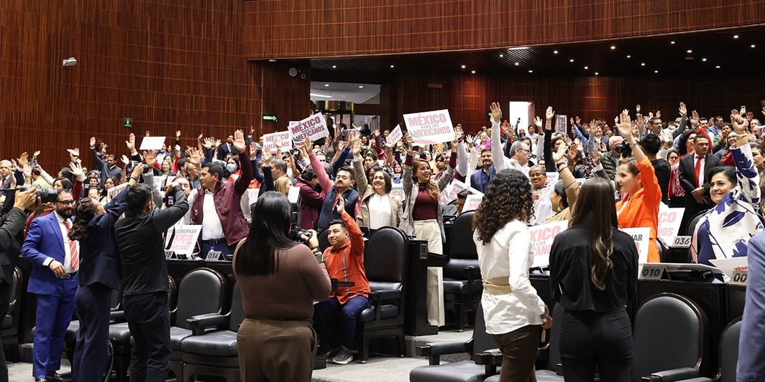 LA CÁMARA de Diputados, ayer, al sesionar sobre la reforma