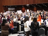 LA CÁMARA de Diputados, ayer, al sesionar sobre la reforma