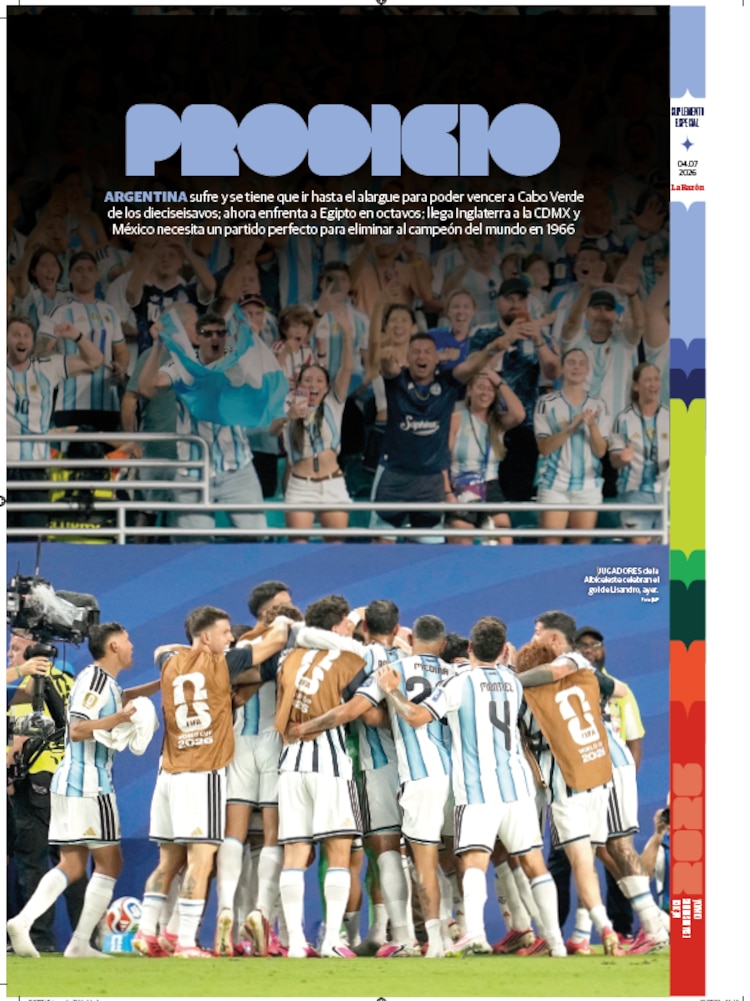 ARGENTINA sufre y se tiene que ir hasta el alargue para poder vencer a Cabo Verde de los dieciseisavos; ahora enfrenta a Egipto en octavos; llega Inglaterra a la CDMX y México necesita un partido perfecto para eliminar al campeón del mundo en 1966