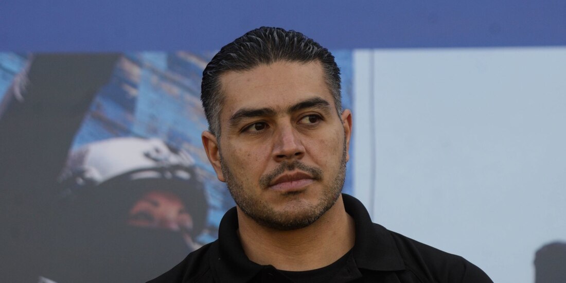 Omar García Harfuch, este jueves, desde la sede Central de la SSC.