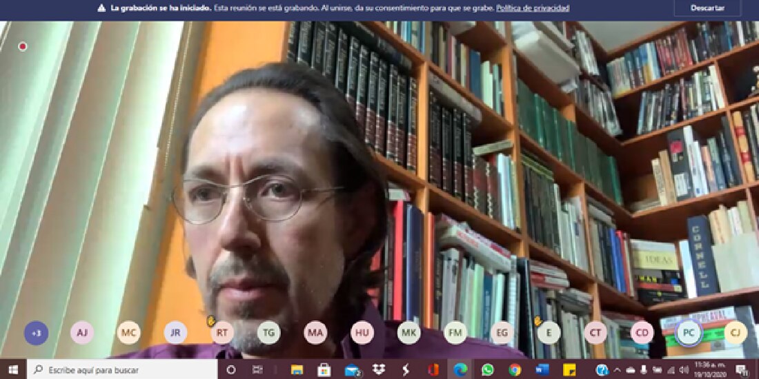 El director general Adjunto de Investigación de Inegi, Gerardo Leyva Parra, en videoconferencia.