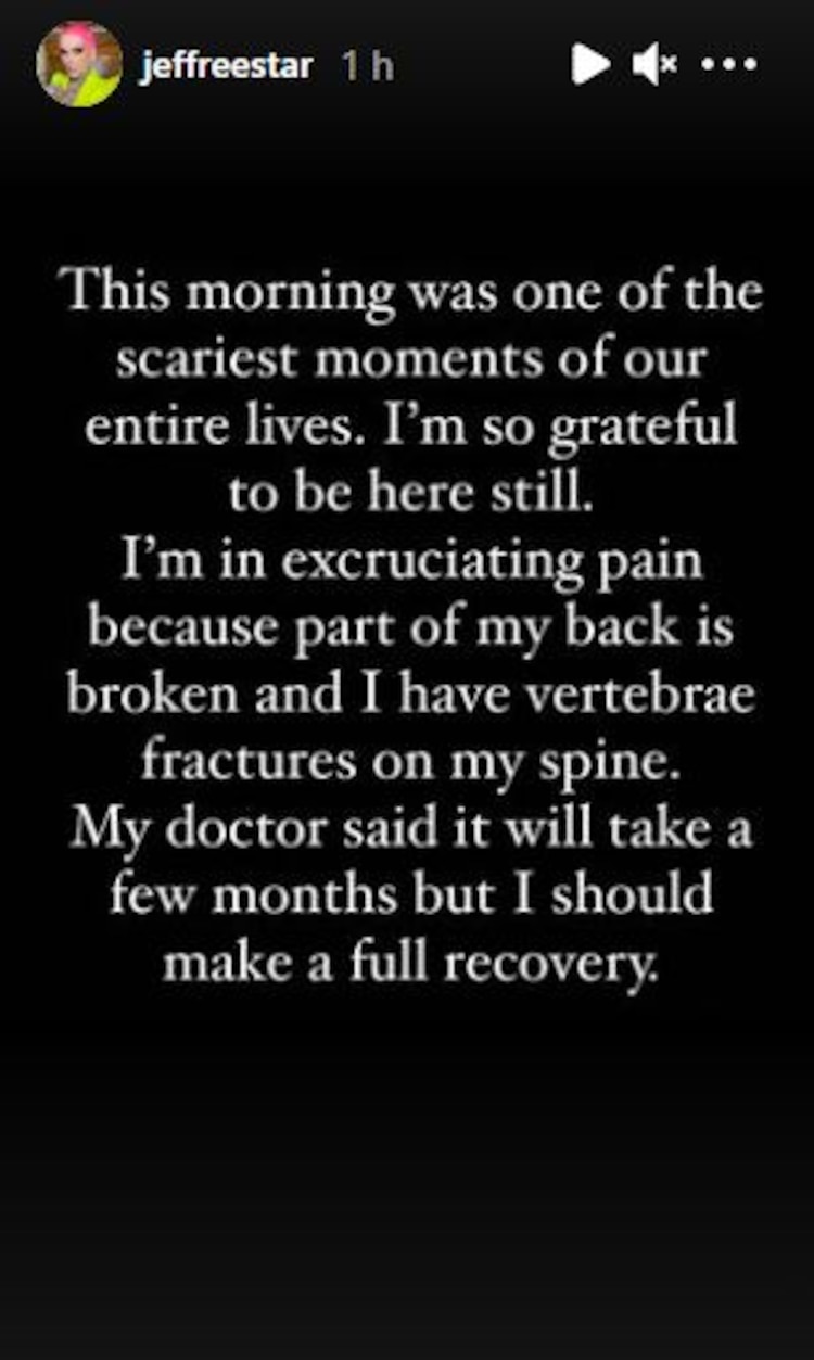 El youtuber Jeffree Star dio a conocer su estado de salud