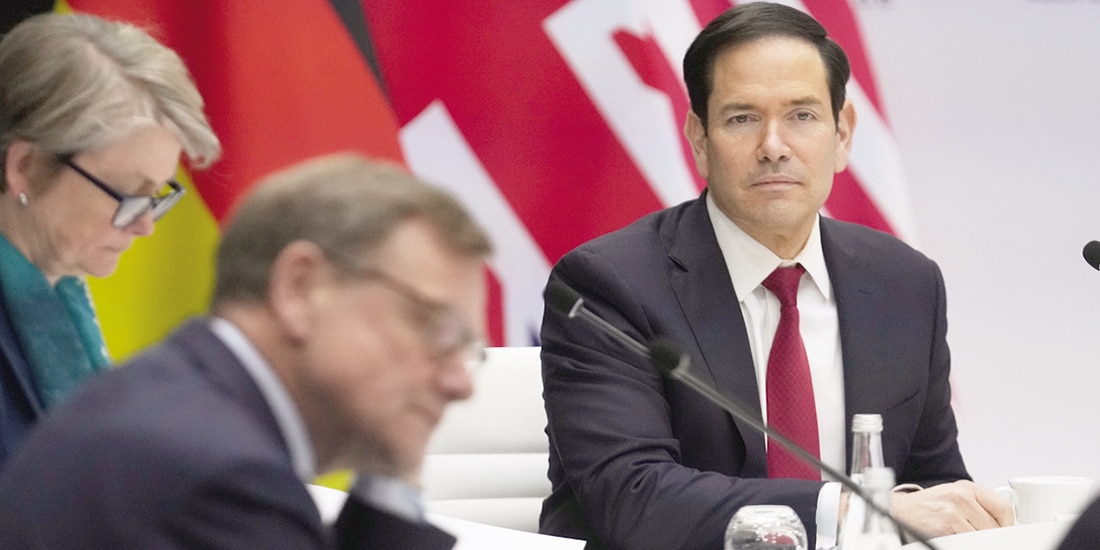 Marco Rubio, secretario de Estado de EU, ayer, en la Cumbre del G7.