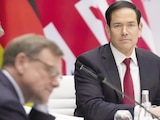 Marco Rubio, secretario de Estado de EU, ayer, en la Cumbre del G7.