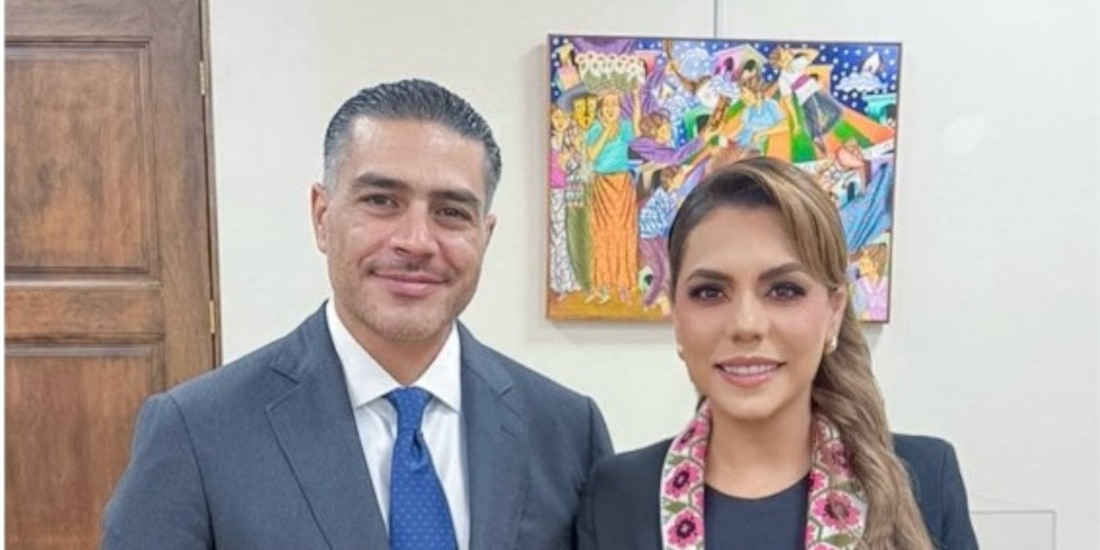 Omar García Harfuch y Evelyn Salgado.