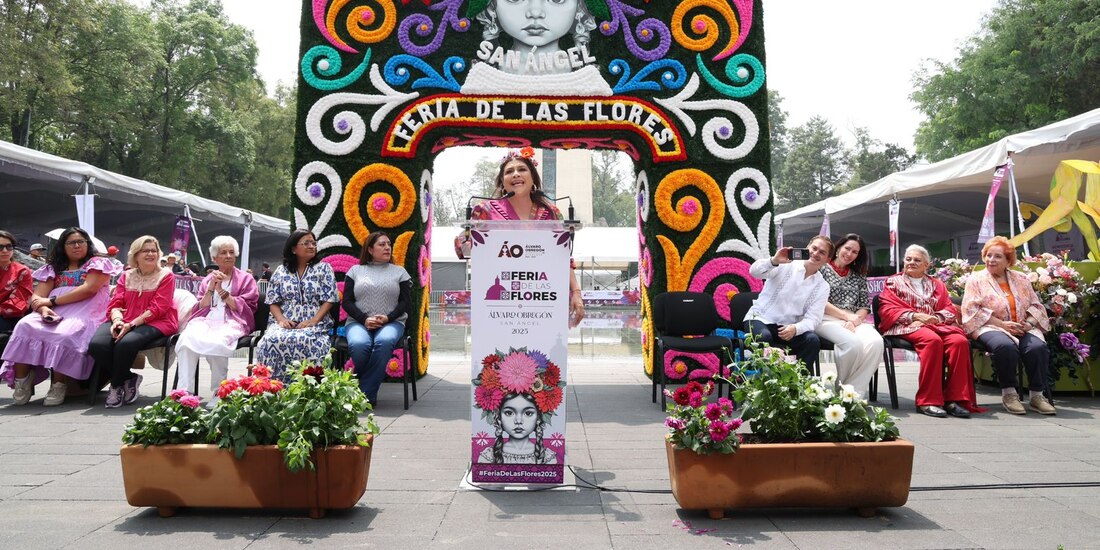 Clara Brugada, Jefa de Gobierno en la inauguración de la Feria de las Flores.