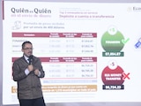 Iván Escalante, titular de la Profeco, durante la Conferencia del Pueblo.