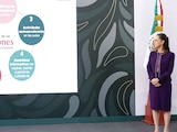 La Jefa del Ejecutivo, ayer, al presentar el programa de salud emocional que será implementado por la Secretaría de Educación Pública en los planteles del país.
