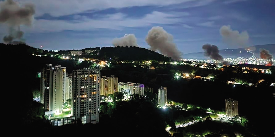 Columnas de humo fueron captadas anoche en la capital venezolana.