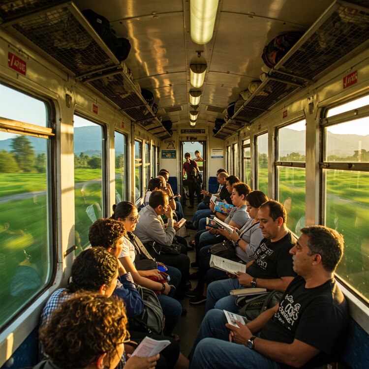 Imagen de pasajeros creada con IA