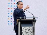 Giovani Gutiérrez Aguilar preside la ceremonia cívica por el 216 Aniversario de la Independencia de México en Coyoacán.