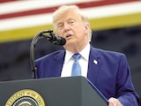 Conferencia de prensa del mandatario estadounidense, Donald Trump, en la Base Conjunta Andrews, Maryland, ayer.