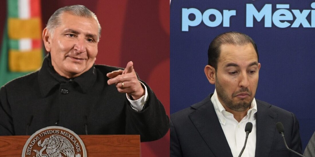 Adán Augusto López, secretario de Gobernación y Marko Cortés, dirigente nacional del PAN.