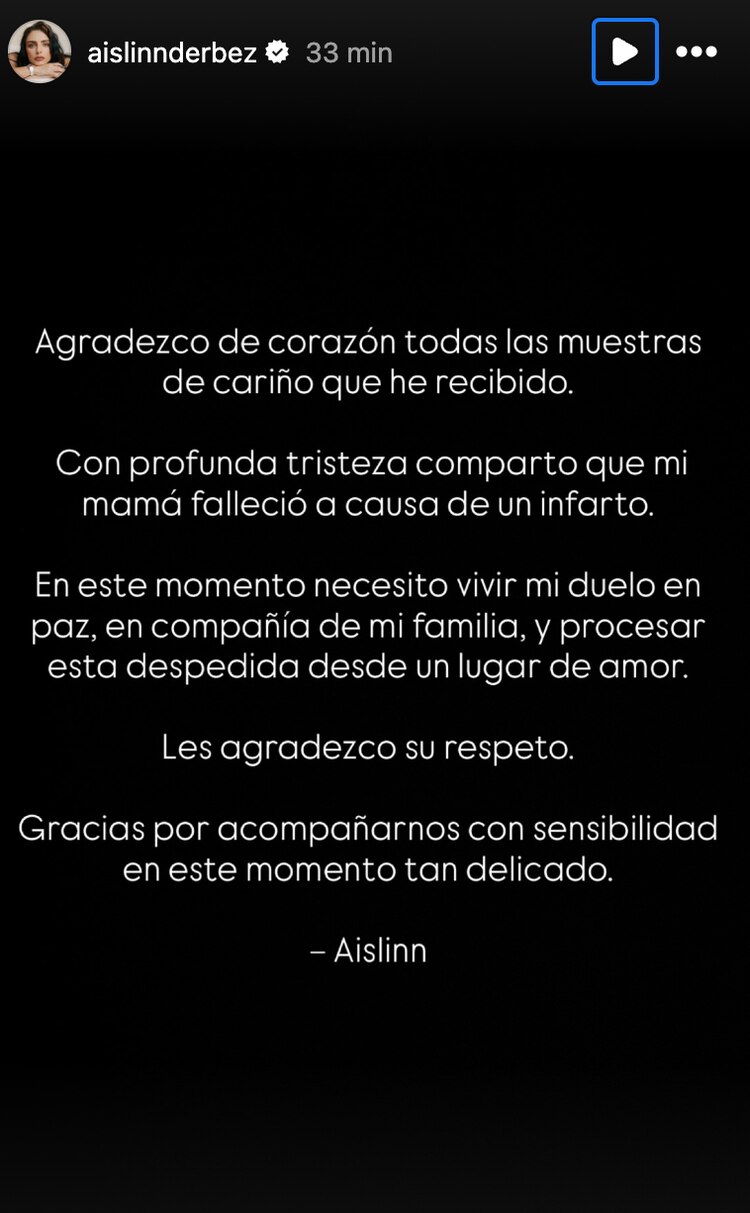 Aislinn Derbez habla de la muerte de su mamá