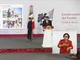 El Director del Instituto Nacional de Migración este viernes en Palacio Nacional, ofreciendo la información.