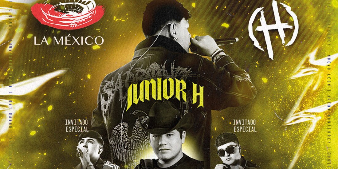Imagen del cartel promocional del concierto de Junior H en CDMX