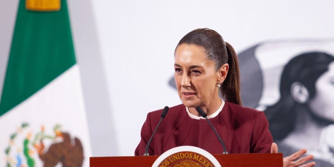 La Presidenta Claudia Sheinbaum en conferencia de prensa.