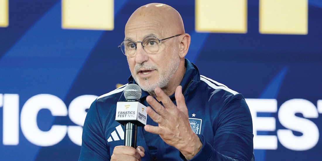 EL ESTRATEGA ibérico en Nueva York, ayer, en el Fanatics Fest de la FIFA