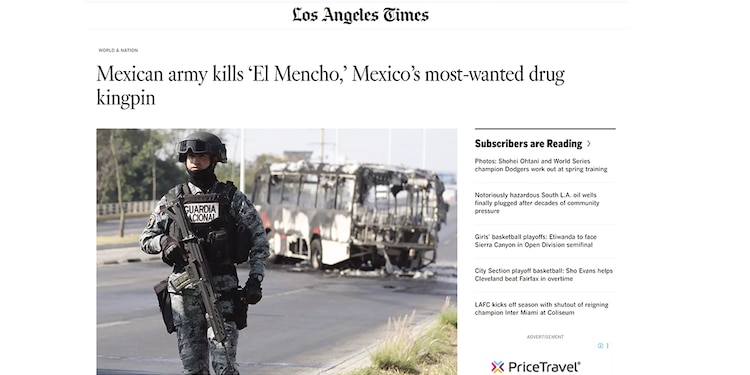 Los Angeles times lo vio como lo más relevante tras caída de El Chapo.