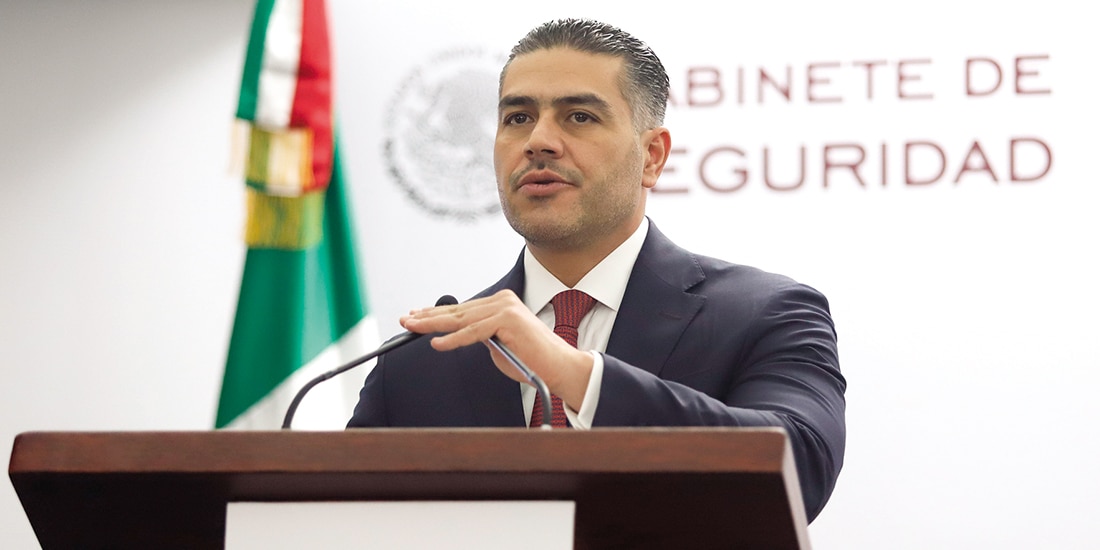 Omar García Harfuch, titular de la SSPC, el domingo, en conferencia de prensa.