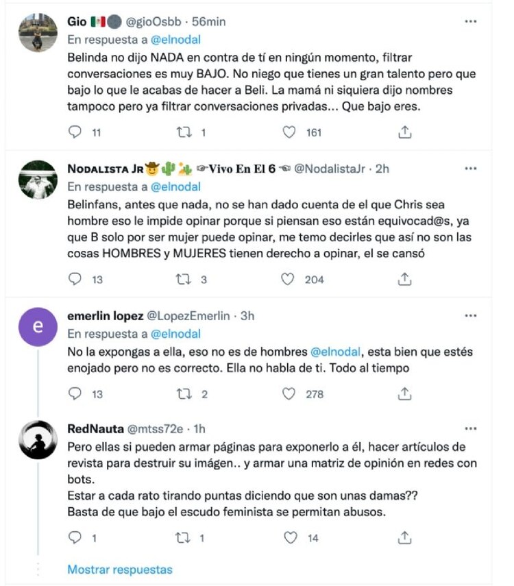 Fans de Belinda se lanzan contra Christian Nodal