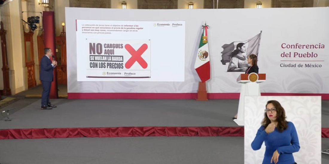 Profeco retomará la colocación de lonas en gasolineras con precios por encima del acuerdo establecido.