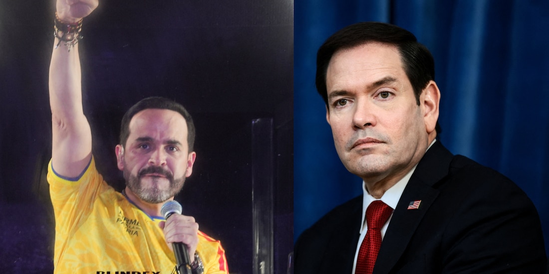 Abelardo De La Espriella, presidente electo de Colombia y Marco Rubio, secretario de Estado de EU