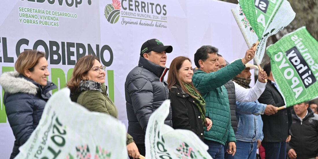 Ricardo Gallardo entrega 8.4 km del camino Cerritos-San Pedro, mejorando la movilidad de la región media.