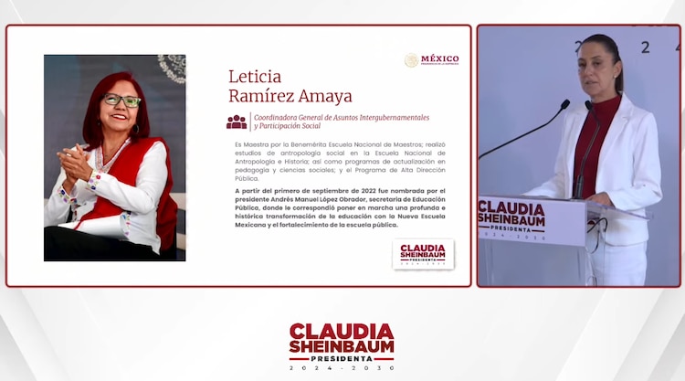 Leticia Ramírez Amaya fue nombrada coordinadora general de Asuntos Intergubernamentales y Participación Social en 2024.