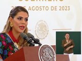 Evelyn Salgado, en la conferencia matutina del presidente López Obrador, este viernes.