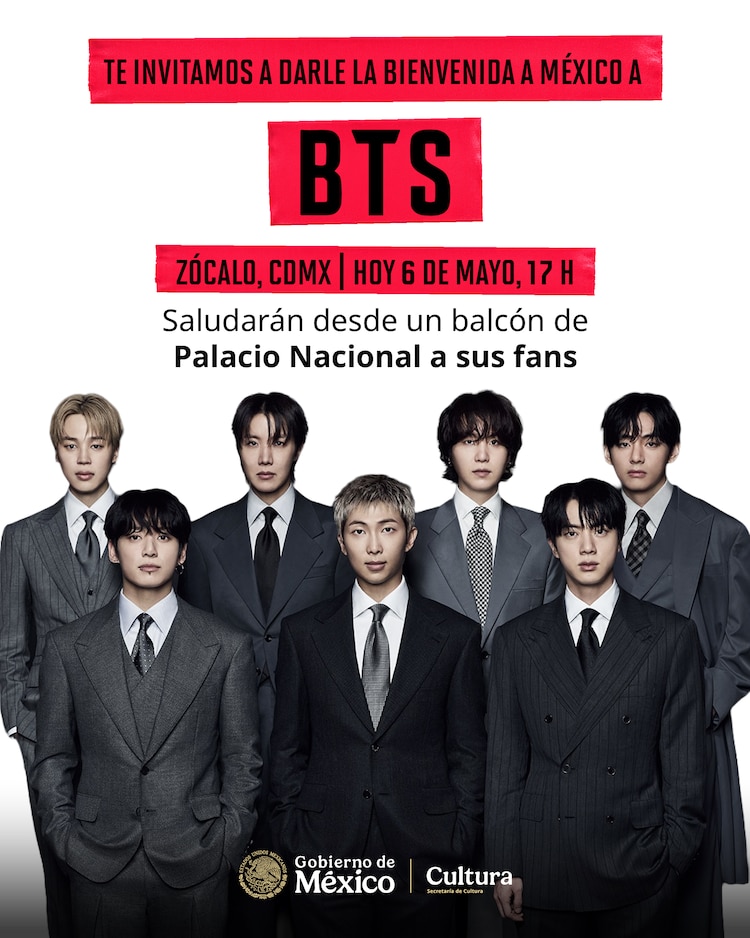 BTS saludará a fans desde el Zócalo