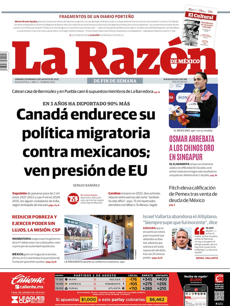 Versión Impresa, 02 Agosto 2025 - La Razón de México