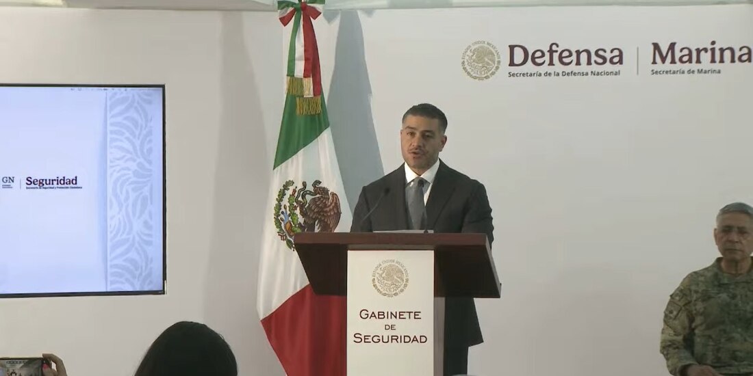 Omar García Harfuch en conferencia de prensa.