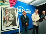 Integrantes del CEN del PAN en conferencia de prensa sobre Andrés Manuel López Beltrán, el 16 de agosto de 2026.