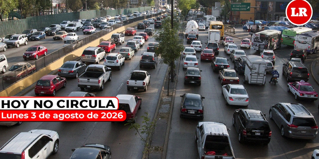 Te compartimos cómo aplica el Hoy No Circula este lunes 3 de agosto de 2026 en la Ciudad de México y el Estado de México.