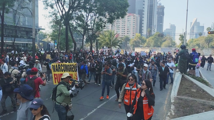 Aspecto de una marcha en Ciudad de México.